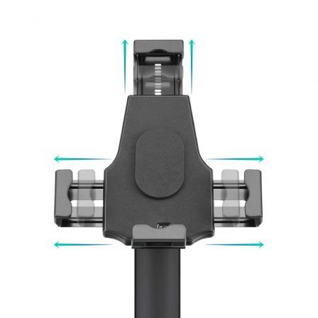 TooQ Soporte de Mesa Antirrobo para Tablet TQTDS0811 Negro, Ajustable (7.9"-10.5"), con Candado, Base Fija, Inclinación y Rotación Completa